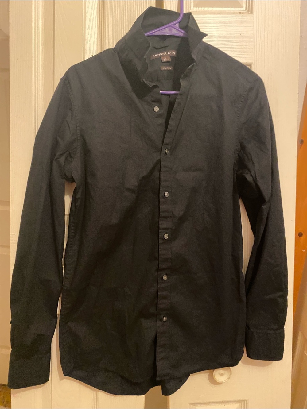 Michael Kors Black Long-Sleeve Button Shirt